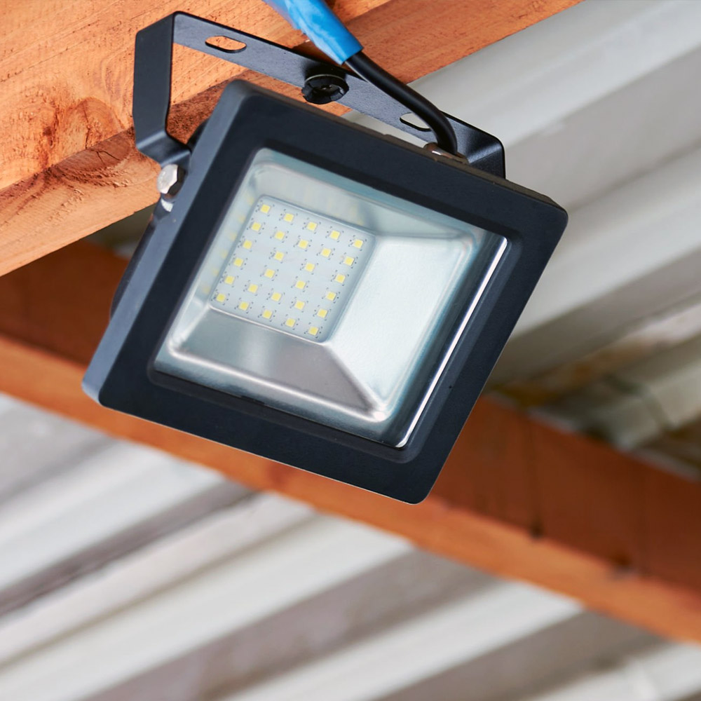 Security and Safety Bright, motion-activated security floodlights illuminating a residential property for improved safety and theft prevention, installed by AP Plumbing and Electrical Services